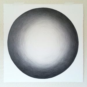 Shaded circle graphite drawing by Cathy Durso