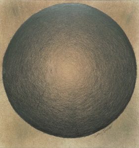 Black Sphere on Brown