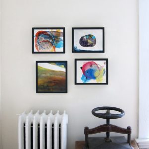 Four works framed