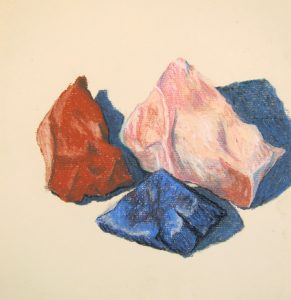 Rocks and Dinosaur Fossil drawing by Cathy Durso