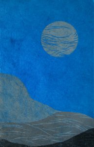 Moon Rise 2 - woodcut print by Cathy Durso