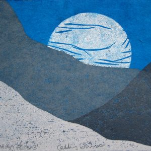 Moon Rise 3 - woodcut print by Cathy Durso